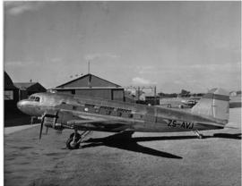 Johannesburg, circa 1946. Rand Airport. SAA Douglas DC-3 Dakota ZS-AVJ 'Paardeberg'. Note the str...