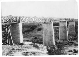 Bridge over the Vals River damaged during the Anglo_Boer War, being repaired.