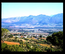 Paarl, 1980. View over town in late autumn.