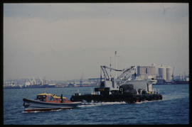 Durban, July 1974. Floating crane in Durban Harbour. [S Mathyssen]