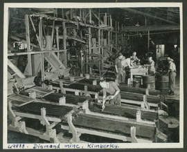 Kimberley, 1946. Interior of De Beers diamond sorting workshop.