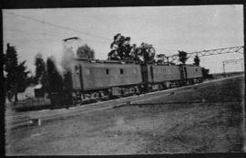 Circa 1925. Three SAR Class locomotives at station. (Album on Natal electrification)
