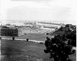 Port Elizabeth, 1950. Fort Frederick with harbour in the distance.