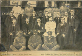 Inspector Dean, Chief Steward, and catering staff of the touring train.