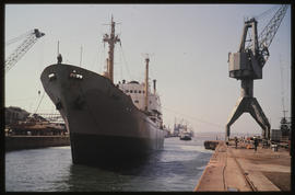 Durban, 1976. 'Prince Edward VII' leaving Durban Harbour dry dock.