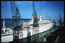 Durban, April 1975. Luxury liner in Durban Harbour. [JV Gilroy]