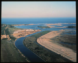 Richards Bay, August 1973. Aerial view of Richards Bay Harbour area. [S Mathyssen]