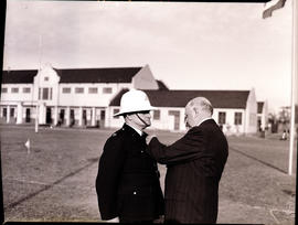 Cape Town, circa 1947. Medal parade of railway police.