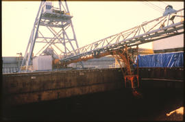 Richards Bay, September 1984. Discharging coal into ship hold. [T Robberts]