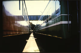 Cape Town, 1985. Three SAR Class ?'s leaving with the Blue Train.