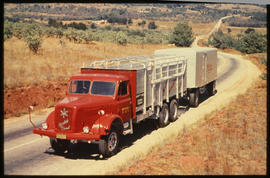 SAR Henschel Diesel No MT14423 truck with trailer in mountain pass.