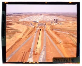 Bapsfontein, October 1981. Aerial view of construction at Sentrarand. [J Etsebeth]