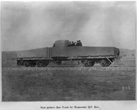Circa 1901. New pattern gun truck. (Publication on armoured trains in the Anglo Boer War)