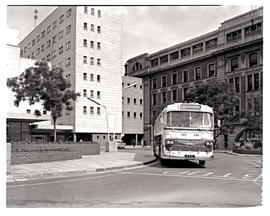 "Johannesburg, 1963. SAR Nissan MT16930 motor coach at Park station."