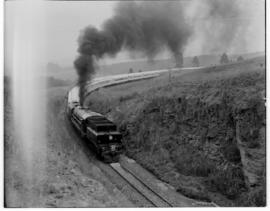 Natal, March 1947. SAR Class GL Garratt No 2352 working the Royal Train in the Glencoe - Vryheid ...