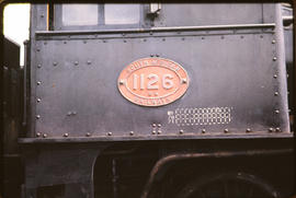 Number plate of SAR Class 8A No 1126.