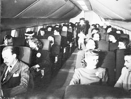 
SAA Lockheed Constellation interior. Possibly a factory photograph?
