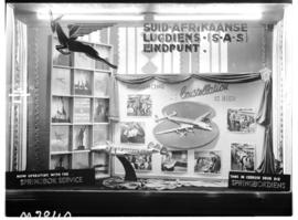 Johannesburg, circa 1950. SAA Springbok Service window display with cutaway model of Lockheed Con...
