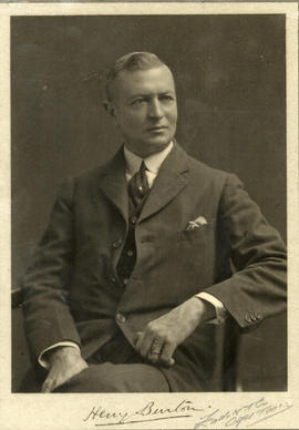 Mr Henry Burton, Minister of Railways from 1912 to 1920.