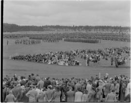 Pretoria, 1 April 1947. Crowds in stadium awaiting arrival of the Royal family.