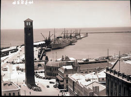 Port Elizabeth, 1936. Campanile and docks.