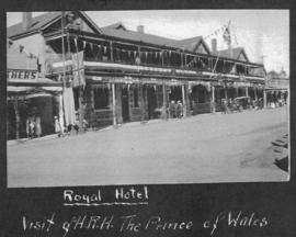 Ladysmith, 2 June 1925. The Royal Hotel decorated for the Royal visit. (Album on Natal electrific...