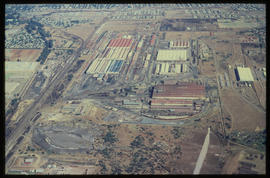 Pretoria, 1980. Aerial view of railway workshops at Koedoespoort.