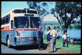 
SAR Silver Eagle tour bus MT60020 at roadside stop.
