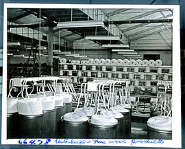 "Uitenhage, 1957. Products of the Finewool textile factory."