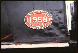 Number plate of SAR Class 12R No 1958.