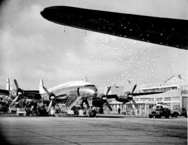 Johannesburg, 1956. Jan Smuts airport. SAA Lockheed Constellation ZS-DBU 'Durban'.