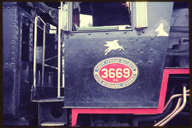 Number plate of SAR Class 24 No 3669.