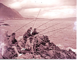 "Hermanus, 1948. Fishing from the rocks."