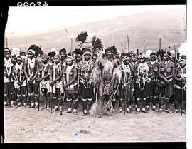Zululand, 1933. Zulu wedding, lined up for the dance.