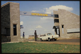 Bapsfontein district. Entrance gate to Sentrarand marshalling yard.