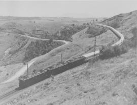 Natal, 1947. Three SAR Class 1E's hauling the Royal Train on a mountain pass.