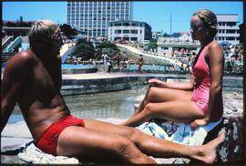 Port Elizabeth, January 1972. Bathers at Humewood. [S Mathyssen]