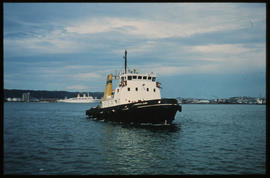 Durban, April 1975. SAR tug 'W Marshall Clark' in Durban Harbour.
