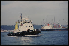Durban, September 1984. SAR tug 'W Marshall Clark' in Durban Harbour. [T Robberts]