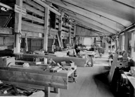 Carpentry shop interior.