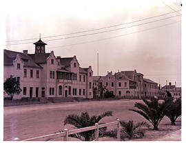 Swakopmund, South-West Africa, 1952. Post office and hospital.