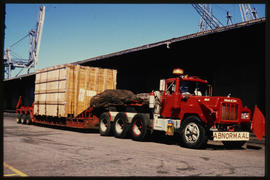 Port Elizabeth, September 1984. Abnormal load arriving by SAR Mack truck No MT80538 at Port Eliza...