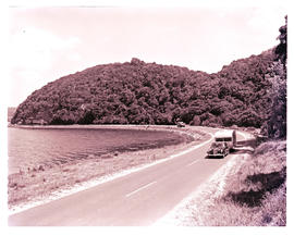 "Knysna, 1961. Road alongside lagoon."