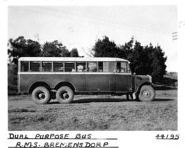 Bremersdorp, Swaziland, circa 1928. SAR Thornycroft three-axle combination bus and truck No 249. ...