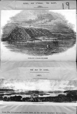Durban, 1850s. Reclamation of land on the Bluff side of Durban Harbour. Before reclamation, sketc...
