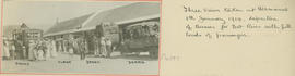 Hermanus, 5 Janaury 1914. Dennis and Albion vehicles at SAR depot.