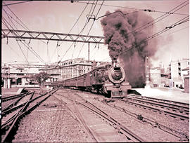 Johannesburg, 1938. SAR Class 16B No 809 leaving Park station  with passenger train No 23 for Blo...