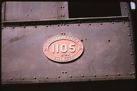 Number plate of SAR Class 8AW No 1105.