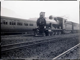Cape Town. SAR Class 6 No 418 with Belpaire boiler on  suburban train.