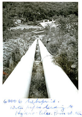 "Nelspruit district, 1954. Hydropower station water pipes."